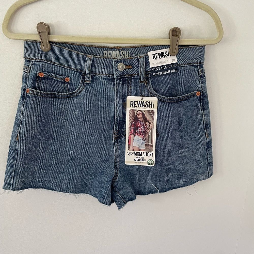 NWT Rewash Super High Rise Vintage stretch Cutoff Denim Shorts, mom shorts- 7/28
